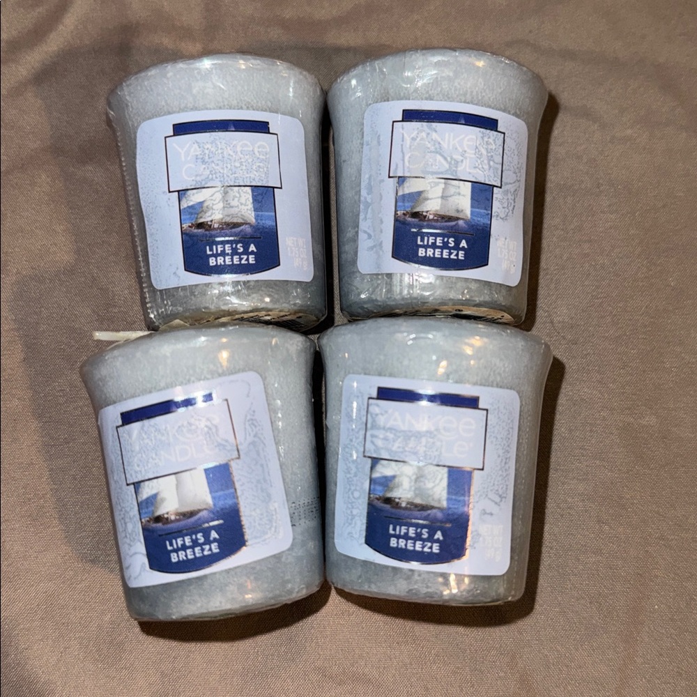 4 NEW Yankee Candle Life’s a Breeze Votive set